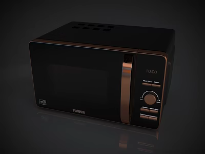 Kenwood Black And Copper Kitchen Microwave Oven With Control Panel Knobs Buttons Digital 3d model