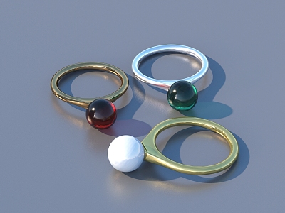 Ring Pearl Diamond Ring Gem Ring 3d model