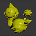 Modern game character girly girl 3d model