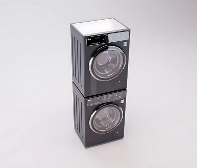 Modern Drum Washing Machine Combination Modern Electrical Appliances Drum Washing Machine Machine Washing and Drying Set 3d model