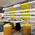 Bright Modern Children's Shoe Store With Spacious Interior And Shoe Displays