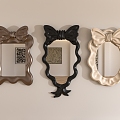 Bowknot mirror decorative mirror bathroom mirror 3d model