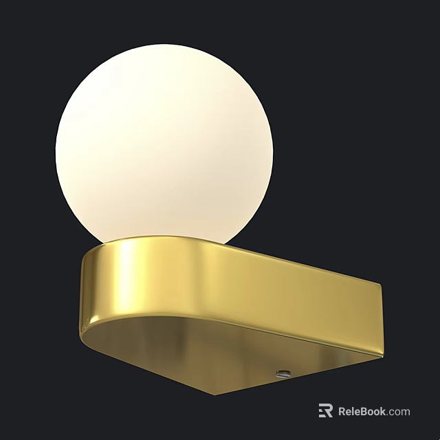 Gold Wall Lamp with White Globe Lampshade Modern Minimalist Design for Home Decor 3d model 