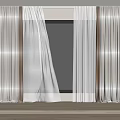 Modern Curtain Window Screen 3d model