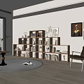 Bookcase Bookshelf Ornaments Book Decorative Cabinet 3d model