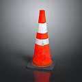 Orange And White Striped Traffic Cone With Rubber Base For Road Safety