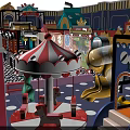 Vibrant Indoor Playground With Colorful Play Structures Interactive Areas And Fun Carousel Decorations