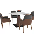 Modern Dining Table and Chair Square Dining Table and Chair 3d model