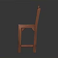 Solid Wood Bar Stool With Backrest And Smooth Seat For Kitchen Furniture