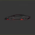 Modern Black Sports Car With Red Accents And Sleek Aerodynamic Design