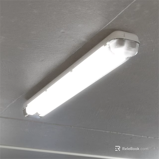 Industrial Lighting Equipment White Long Strip Ceiling Mounted Fixture For Workshop 3d model 
