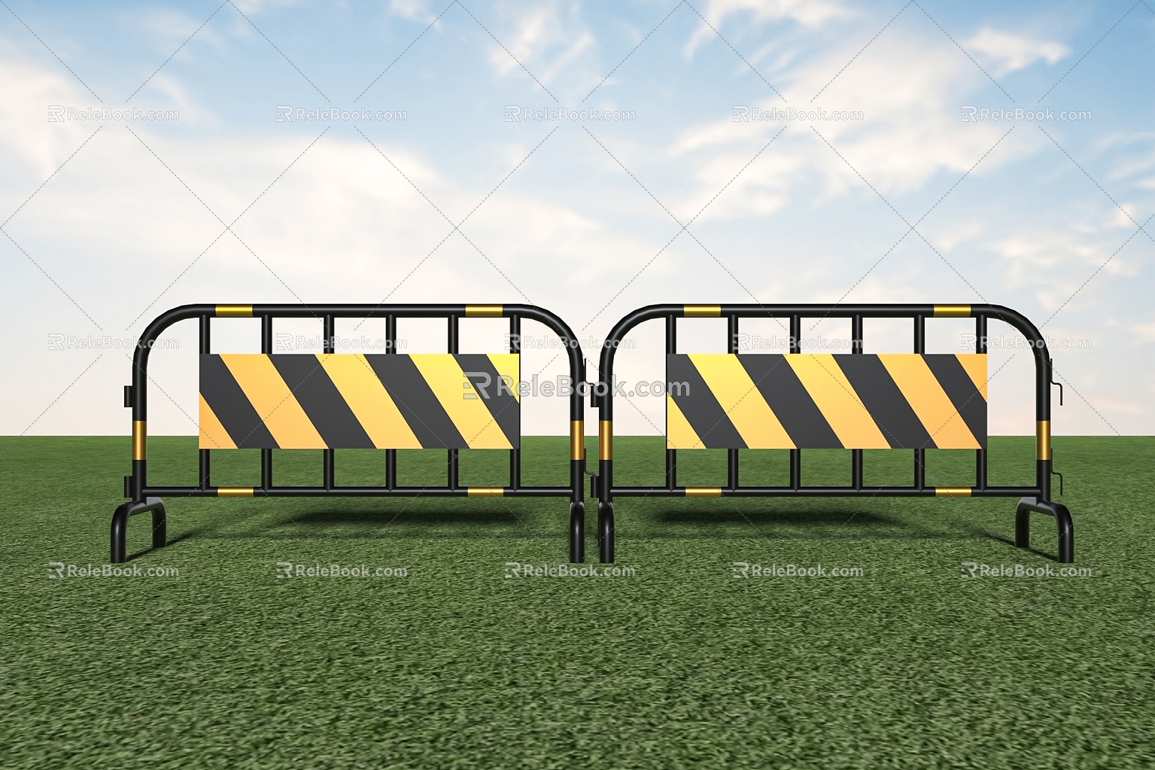 outdoor fence iron horse fence iron exhibition display equipment construction site isolation warning fence isolation fence 3d model