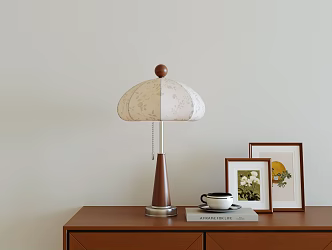 Mid-ancient style table lamp photo frame decorative ornaments combination 3d model