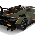 Green OPPO Racing Car With Sleek Exterior And Rear Wing Design Details