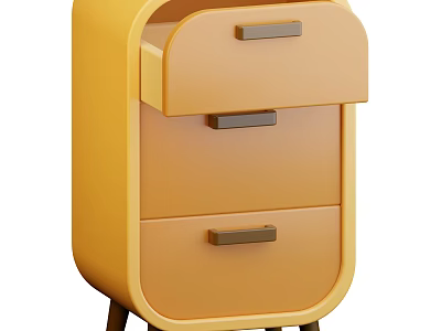 Modern Yellow Shoe Cabinet Featuring Stylish Design And Functional Drawers 3d model