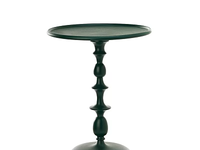 Elegant Modern Coffee Table In Dark Green With Round Tabletop And Bulbous Column Base 3d model