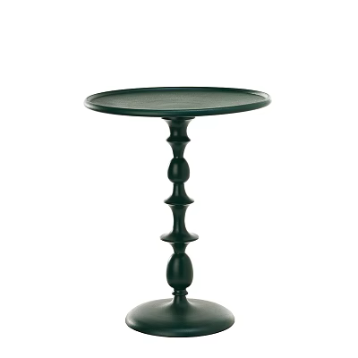 Elegant Modern Coffee Table In Dark Green With Round Tabletop And Bulbous Column Base 3d model