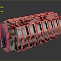 Rusty Metal Tech Device With Green Glowing Strips And Textured Surface