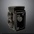 Vintage Twin Lens Camera Retro Design Classic Electronic Appliance With Metal Body And Dual Lenses