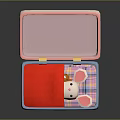 Cute Game And Movie Character With Red Hat In Blue Box And Plaid Pillow