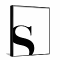Minimalist Black Letter S Artwork On White Background With Dark Frames 3d model