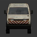 Compact White Box Van With Logo And Stripes On Body Design 3d model