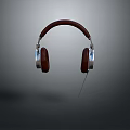High Quality Wired Headphones With Brown Leather Earpads And Metal Frame Design