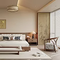 Elegant New Chinese Style Double Bed With Cozy Full Bedroom Furniture And Home Decoration