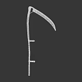 Traditional Iron Scythe Weapon With Curved Blade And Long Handle Structure