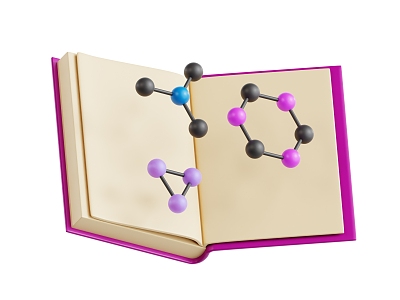 Chemistry Books Cartoon Books model