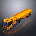 Yellow Functional Tanker Truck With Large Capacity Tank And Shiny Surface For Transportation 3D Render