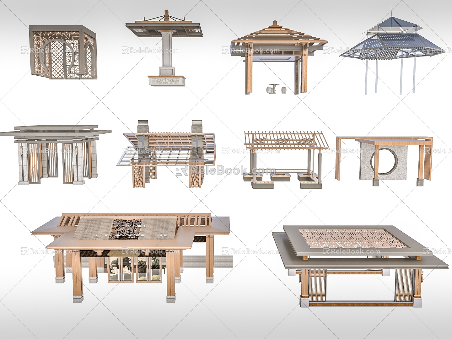 Pavilion now new Chinese style 3d model