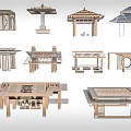 Pavilion now new Chinese style 3d model