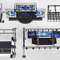 Modular Truss Structures For Stage Setup With LED Screens And Lighting Equipment 3d model