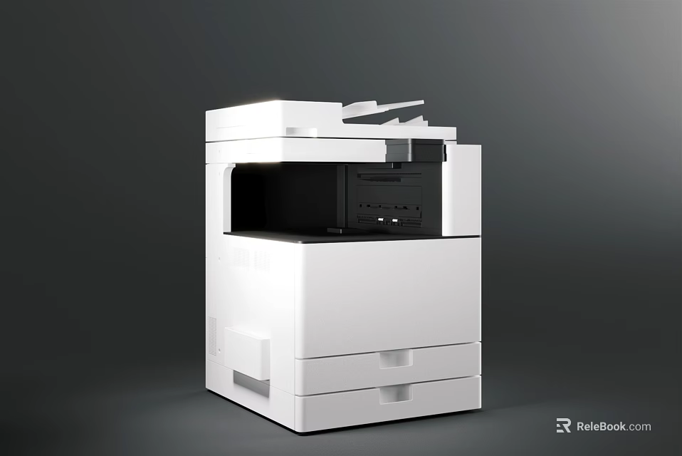 White Multifunctional Office Appliance With Print Copy Scan Functions And Modern Design 3d model