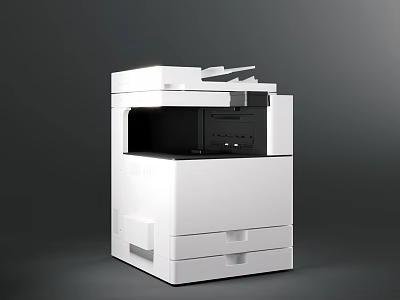 White Multifunctional Office Appliance With Print Copy Scan Functions And Modern Design 3d model