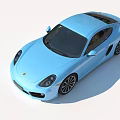 Blue Sports Car With Sleek Modern Design And Aerodynamic Body Shape