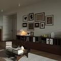Cozy Vintage Living Dining Room Interior Design With Black Leather Sofa And Wooden Storage Cabinets