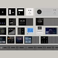 Switch modern switch combination switch socket strong weak box intelligent switch track socket 3d model
