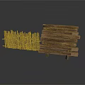 Rustic Wooden Fence Structure With Vertical Slat And Horizontal Plank Designs