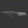 SciFi Futuristic Metallic Vehicle With Sleek Aerodynamic Design And Blue Accent Light