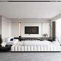 Modern Living And Dining Room Interior With White Sofas Glass Coffee Table And Large Windows