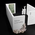 Welcome to Our Wedding Invitation with Floral Wreath and Small Bottles
