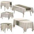 Various Beige And Dark Green Tablecloths For Rectangular Round Square Tables With Floral Design