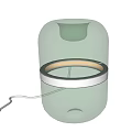 Modern Green Glass Table Lamp With Round Shape White Band And Glowing Light