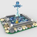 LEGO toy blocks pool fountain 3d model