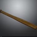 Vintage Wooden Baseball Bat With Smooth Surface On Gray Background 3d model
