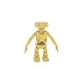 Yellow Vintage Metal Robot Decorative Ornament Set For Industrial Home Decor