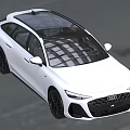 White Audi A6 Sedan With Modern Front Grille And Headlights Design