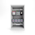 Industrial Electrical Control Cabinet with Circuit Breakers and Control Panel Components